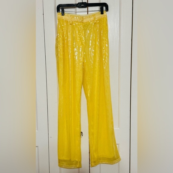 STAUD Sequined Luisa Pants in Yellow - Picture 8 of 13